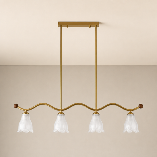 
Bellarune Wave-Bar Ribbed Glass Linear Chandelier