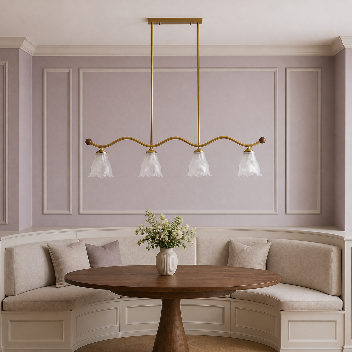
Bellarune Wave-Bar Ribbed Glass Linear Chandelier