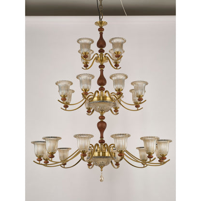 Supplier real product photograph of the twenty-four-light three-tier chandelier
