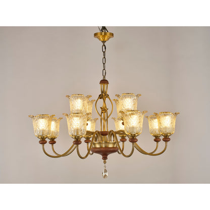 Real product photograph of the ten-light single-tier chandelier