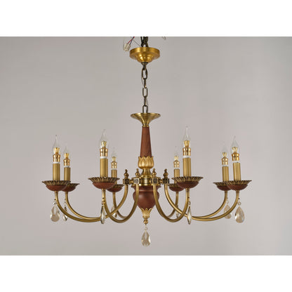 Real product photograph of the ten-light single-tier chandelier