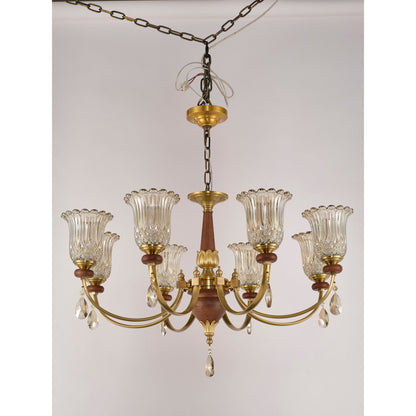 Supplier real product photograph of the eight-light single-tier chandelier