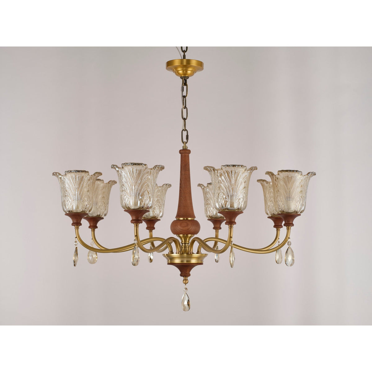 
Real product photograph of the Aurelia eight-light chandelier