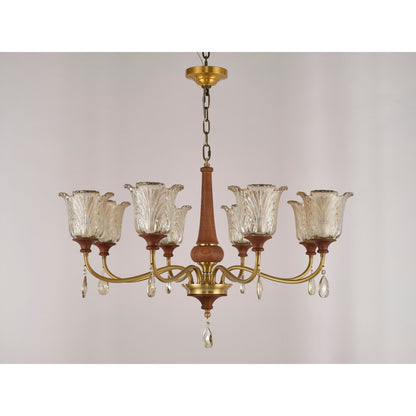 Real product photograph of the Aurelia eight-light chandelier