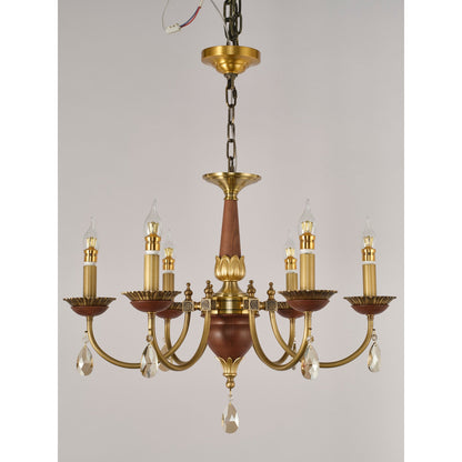 Real product photograph of the six-light single-tier chandelier