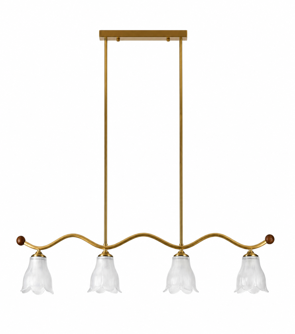 
Bellarune Wave-Bar Ribbed Glass Linear Chandelier
